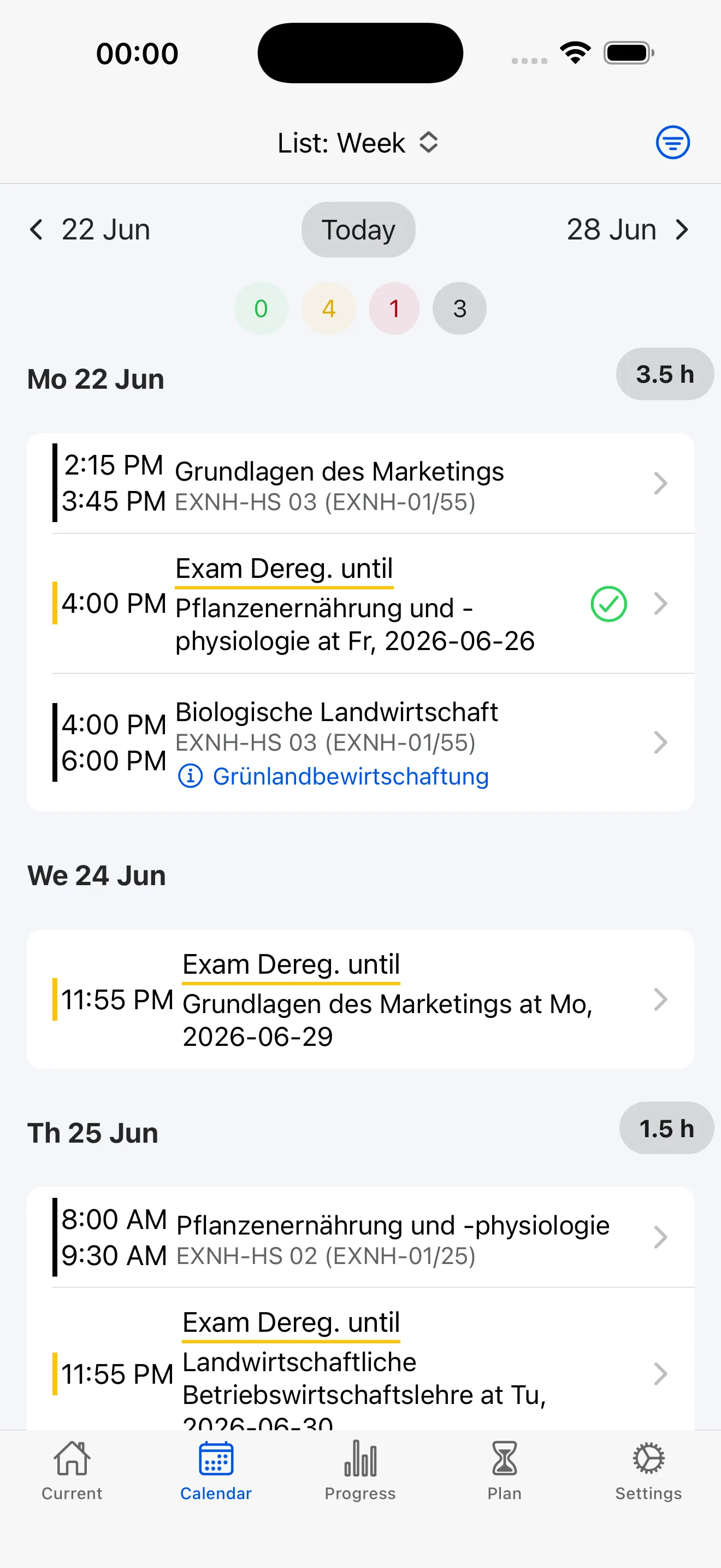Kalender & Termine – Status-Zähler & Eintragstypen