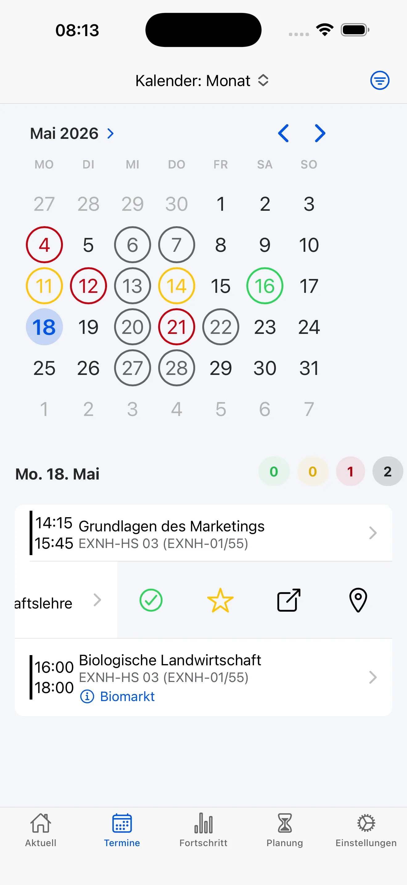 Kalender & Termine – Schnellaktionen