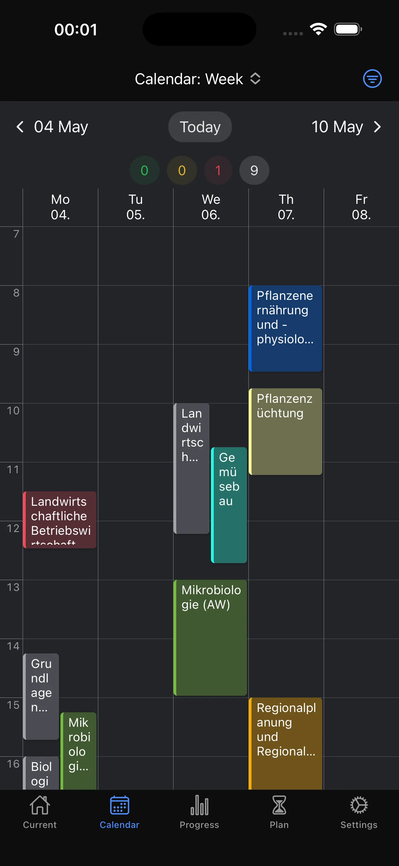 Calendar & Dates – Week Calendar