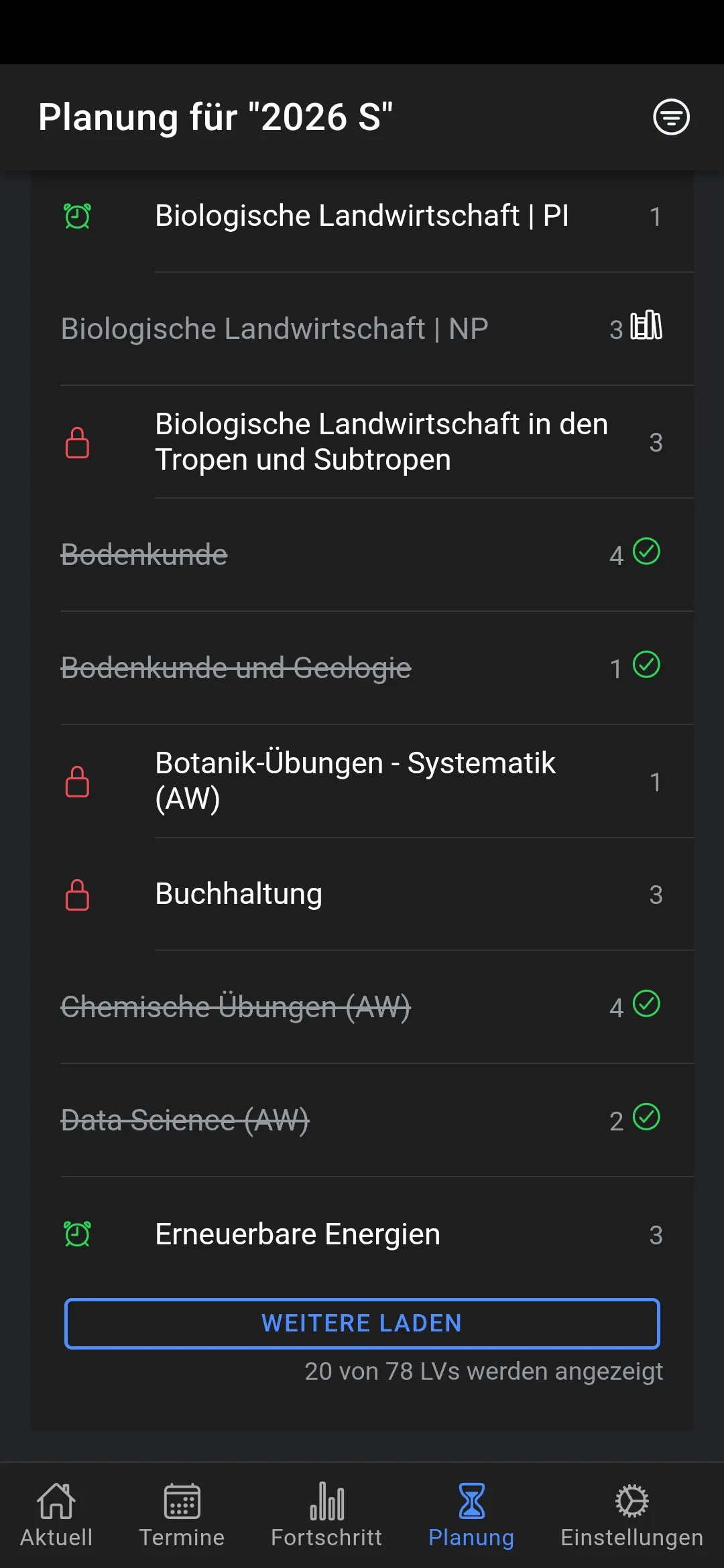 Lehrveranstaltungen & Planung – Suchergebnisse