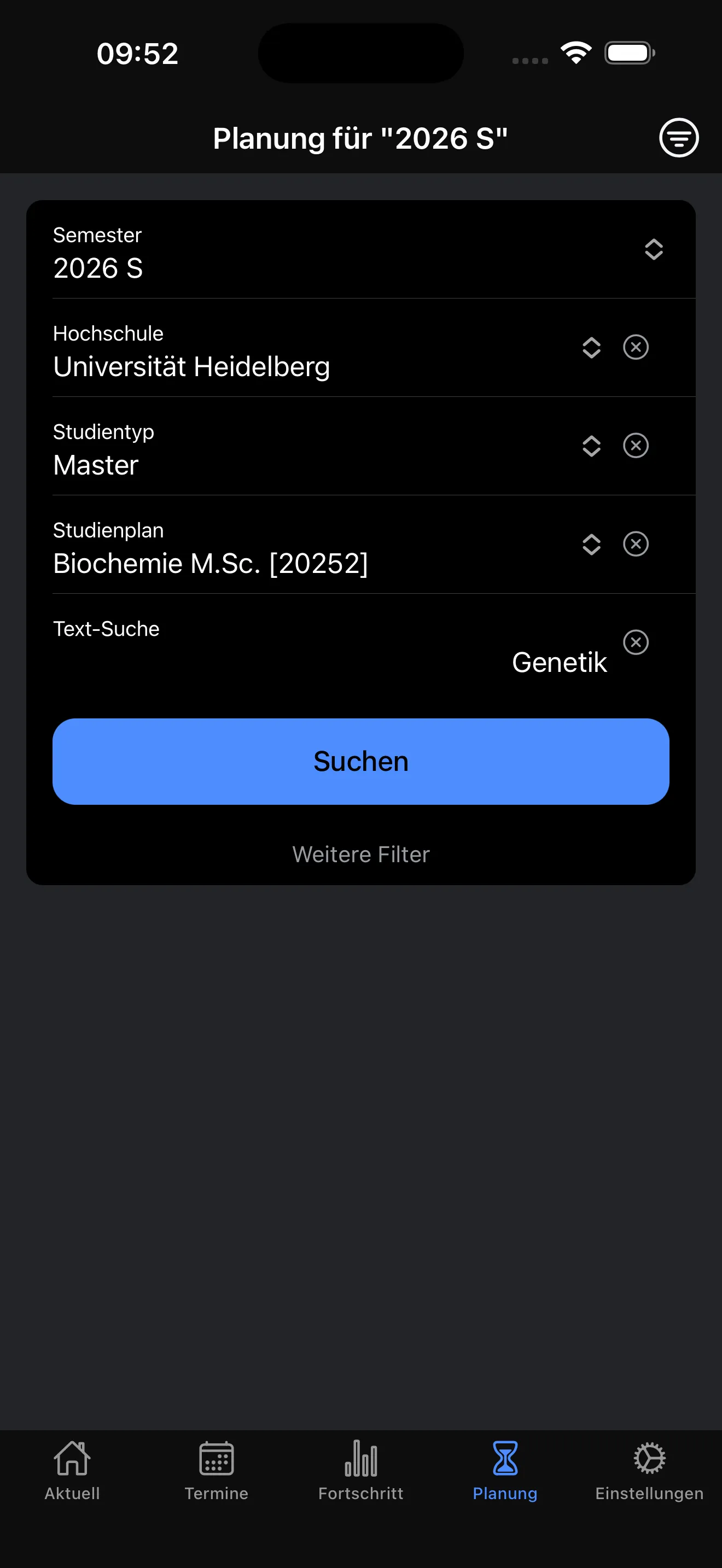 Lehrveranstaltungen & Planung – Intelligente Suche